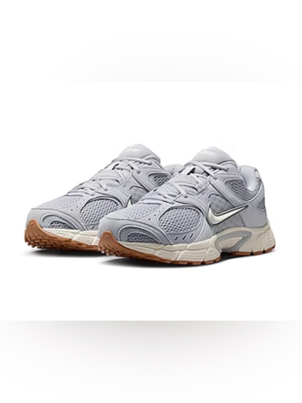 Nike Light Grey Mesh Sneakers with Gum Outsole